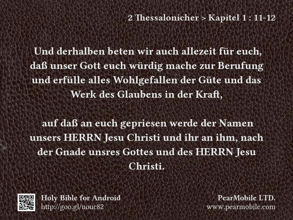 2 Thessalonicher, Kapitel 1:11-12
